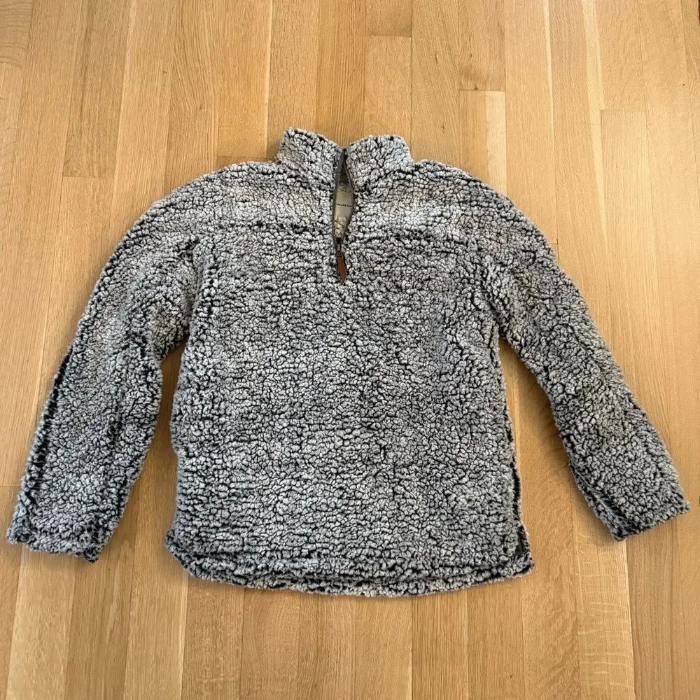 Thread & Supply Gray Plush Zip Up Sweater